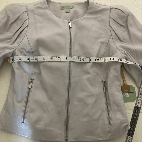 Ryegrass NEW leather jacket puff sleeves size xs like Danier Dkny - Picture 4 of 4
